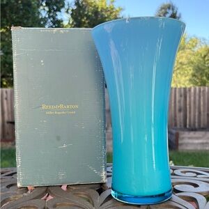 Reed & Barton Miller Rogaska Blue Crystal Vase – Never Used w/ Box